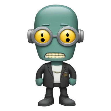 Bender from futurama, as a start-up manager sticker