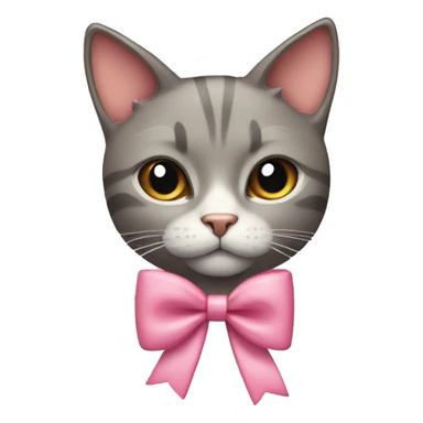 Cat with a coquette bow sticker