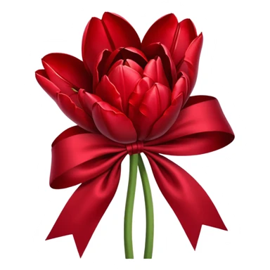 Dark red tulips with a bow  sticker