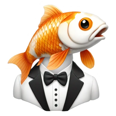 Koi fish wearing a black tuxedo  sticker