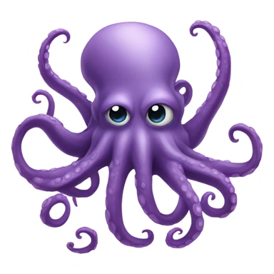 Silver octopus with purple horns sticker