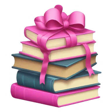 pink stack of books with bow sticker