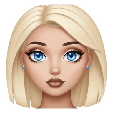 Boujy baddie best friends blue eyes, trendy heavy makeup sticker