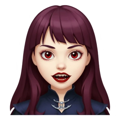 eu quero uma menina de franja e cabelo comprido cabelo castanho parecendo uma vampira sticker