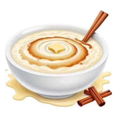 sour cream porridge with butter, sugar cinnamon and a glass of red water sticker