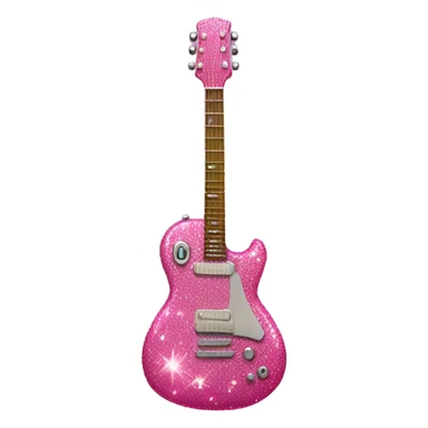 a very sparkly pink guitar sticker