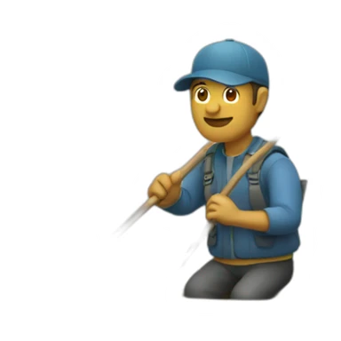 man fishing in a canoe sticker