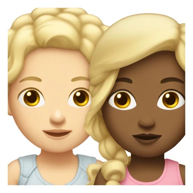 blonde mom and brunette baby sticker