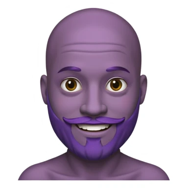 bald purple bearded man with black face tattoo sticker