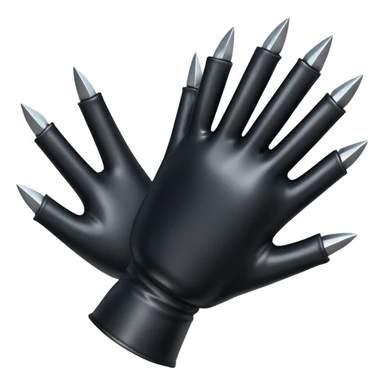 a black vinyl glove with metal claws  sticker
