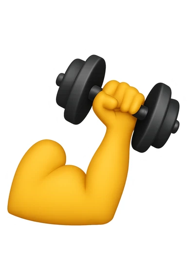 EMOJI STILE IPHONE DI UN BICIPITE CON MANUBRIO DA PALESTRA sticker