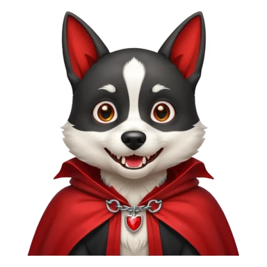     {
      "type": "object",
      "look": "dog in red collar cloak",
      "description": "a loyal vampire dog wearing a red collar cloak"
    } sticker