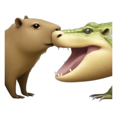 capybara versus crocodile sticker