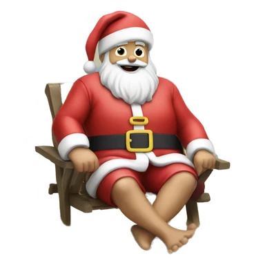Santa on beach sticker