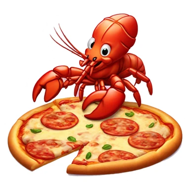 Cute Lobster eating pizza sticker