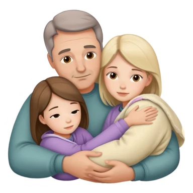 Dad and daughter snuggled up together  sticker