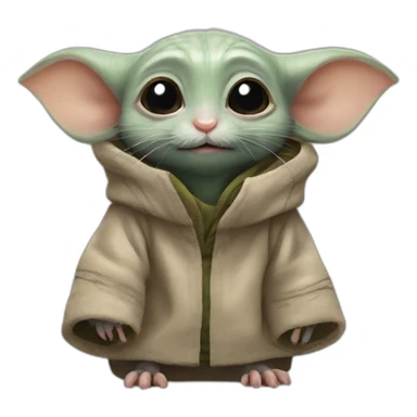 rat in baby Yoda outfit sticker