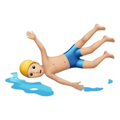 Kid doing a belly flop in to a pool full of water. Show the pool sticker