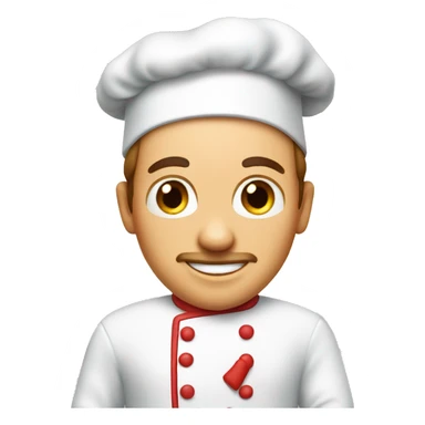 Chef baking heart shaped pizza sticker