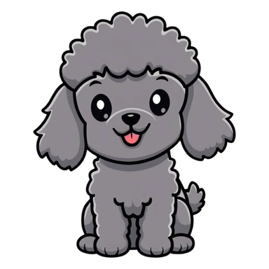 black french poodle dog sticker
