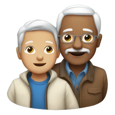 Grandfather  with a boy sticker