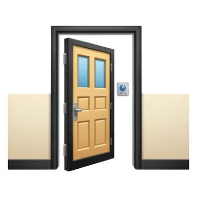 open door looking out into corridor in school sticker