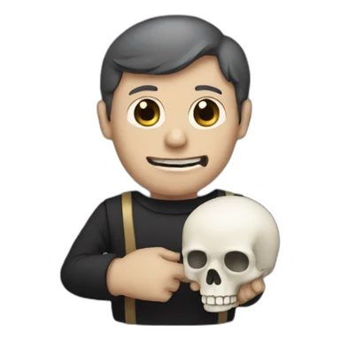 Hamlet with skull on hand sticker