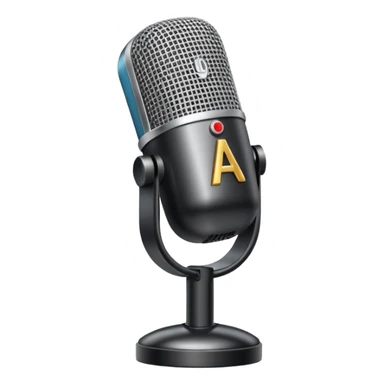 microphone with AI letters sticker