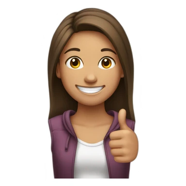 teenage girl smiling with thumbs up  sticker