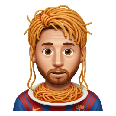 spaghetti in messi's face sticker