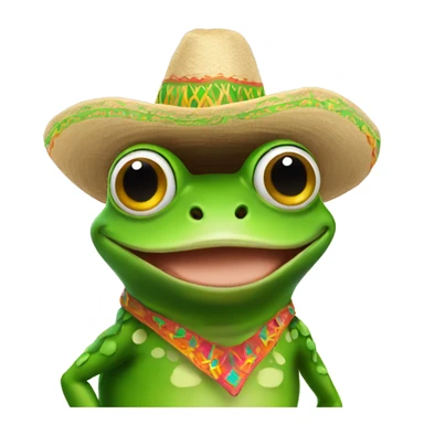 Frog wearing a sombrero sticker