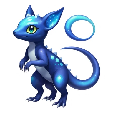 Colorful Iridescent Exotic Nebulae Salandit-Meowstic-Amaura-Fakémon-hybrid-creature (full body)  sticker