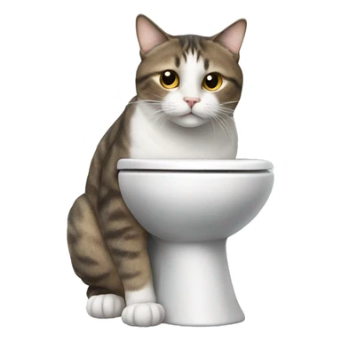 Cat sitting on a toilet sticker