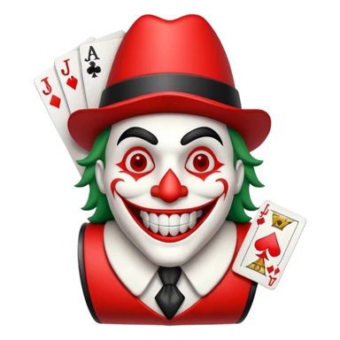 poker card with a funny jolly joker inside the card (machine os icon) sticker