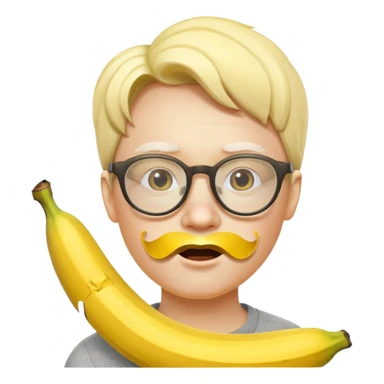 human face banana with glasses sticker