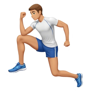 male runner stretching quadriceps sticker