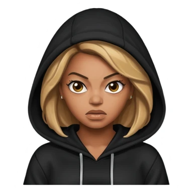 angry beyonce with black hoodie sticker