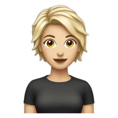 caucasian female rock star with short hair sticker
