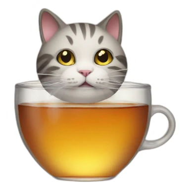 Cat drink tea sticker
