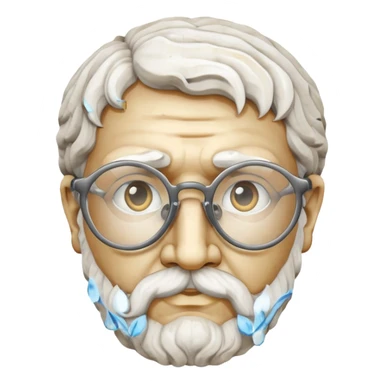 marble greek statue head  with spectacles sticker