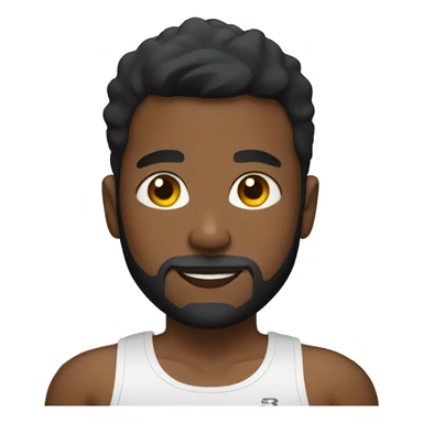  black boy at the gym with a beard and short hair sticker