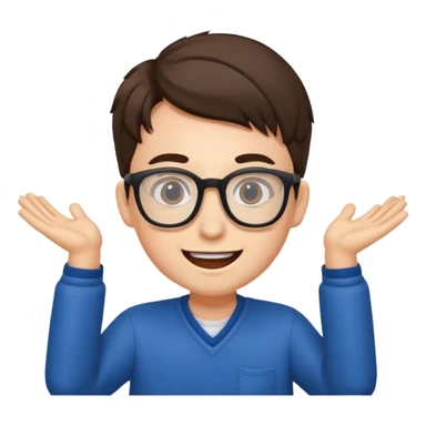 young programmer working at the computer, excited sticker