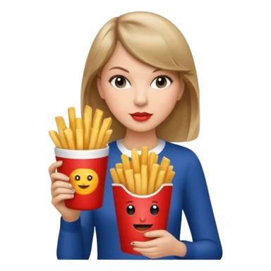 Taylor Swift holding a cup of fries





































 sticker