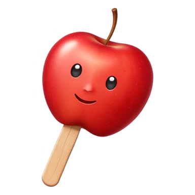 Apple on a popsicle stick  sticker