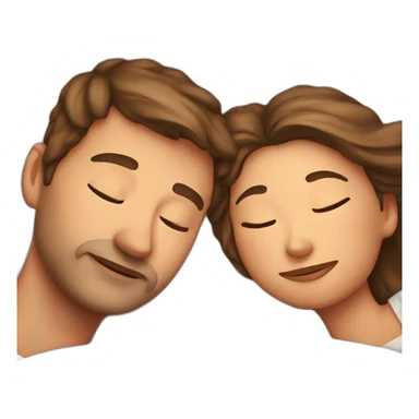 Man an Woman sleep in bed sticker