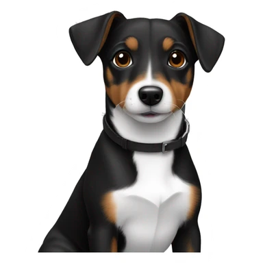 All Black Only Jack Russell Terrier no brown sticker