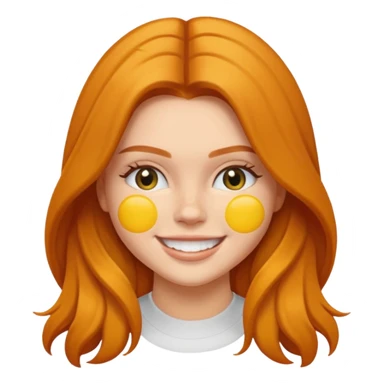 ginger Kendall Jenner with long hair in the style of an emoji sticker