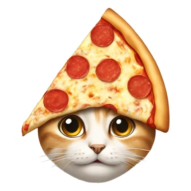 Cat with pizza on its head sticker