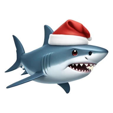 Shark dressed as Santa  sticker