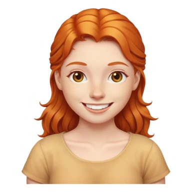 smiling ginger girl portrait sticker